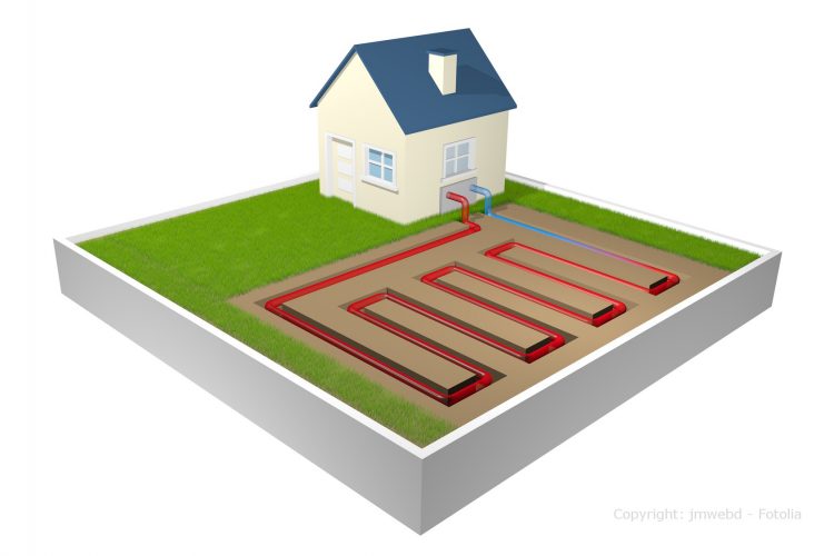 graphische Darstellung einer Geothermieanlage